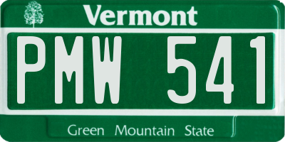 VT license plate PMW541