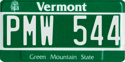 VT license plate PMW544