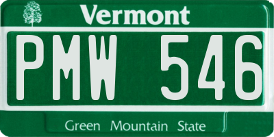 VT license plate PMW546