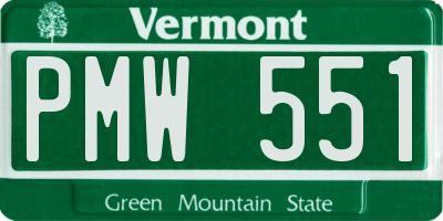 VT license plate PMW551