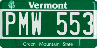 VT license plate PMW553