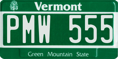 VT license plate PMW555