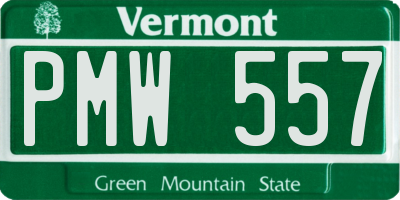 VT license plate PMW557