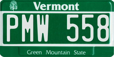 VT license plate PMW558