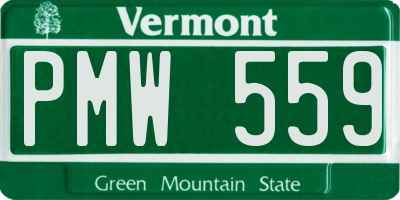 VT license plate PMW559