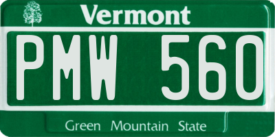VT license plate PMW560