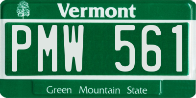 VT license plate PMW561