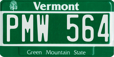 VT license plate PMW564