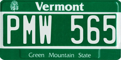 VT license plate PMW565