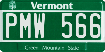 VT license plate PMW566