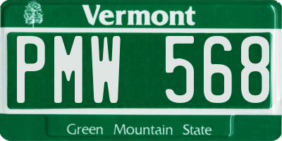 VT license plate PMW568