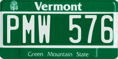 VT license plate PMW576