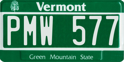 VT license plate PMW577