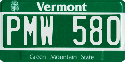 VT license plate PMW580