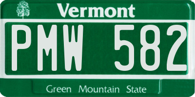 VT license plate PMW582
