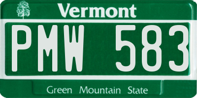 VT license plate PMW583