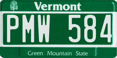 VT license plate PMW584