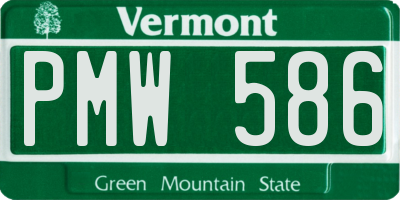 VT license plate PMW586