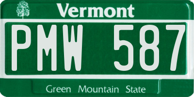VT license plate PMW587