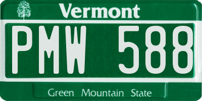 VT license plate PMW588
