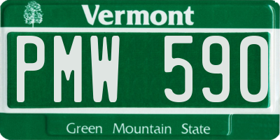 VT license plate PMW590