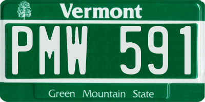 VT license plate PMW591