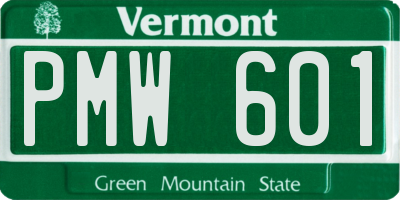 VT license plate PMW601