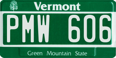 VT license plate PMW606