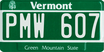 VT license plate PMW607