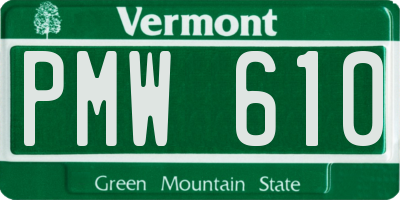 VT license plate PMW610