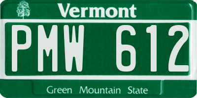 VT license plate PMW612