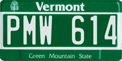 VT license plate PMW614