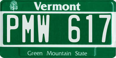 VT license plate PMW617