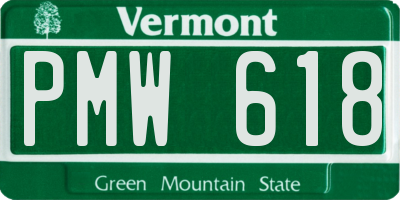 VT license plate PMW618