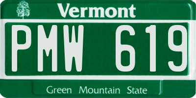VT license plate PMW619