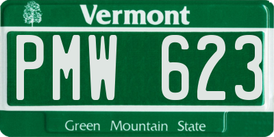 VT license plate PMW623
