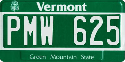 VT license plate PMW625