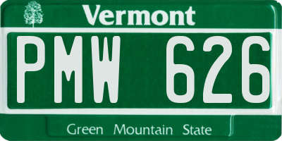 VT license plate PMW626