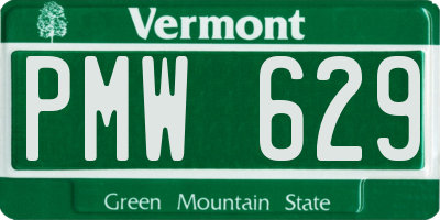 VT license plate PMW629