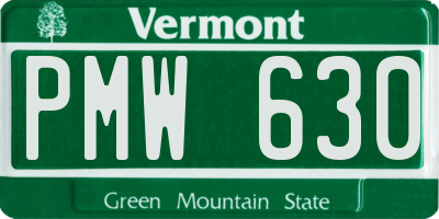 VT license plate PMW630