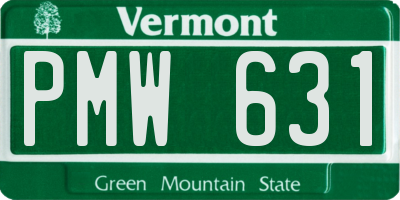 VT license plate PMW631
