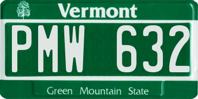 VT license plate PMW632