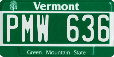 VT license plate PMW636
