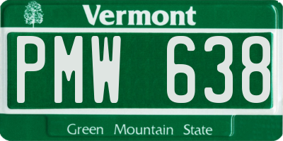 VT license plate PMW638