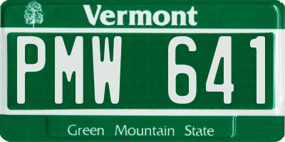 VT license plate PMW641