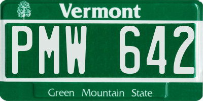 VT license plate PMW642