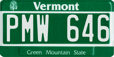 VT license plate PMW646