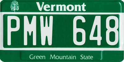VT license plate PMW648
