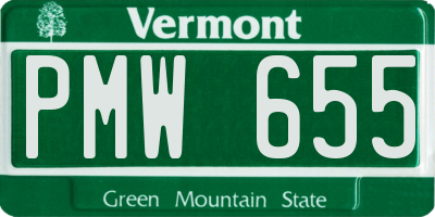 VT license plate PMW655
