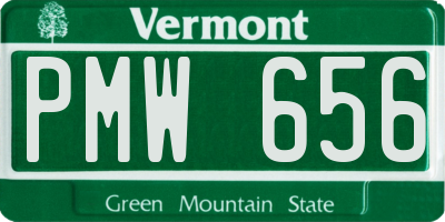 VT license plate PMW656